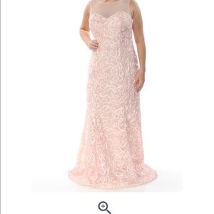 SLNY Pink Sleeveless Full-Length Dress